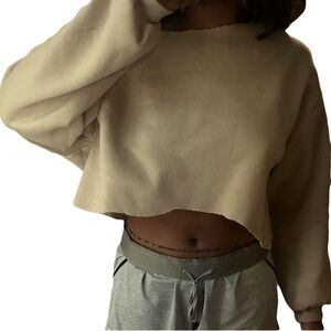 Women's Cream Cropped Sweatshirt